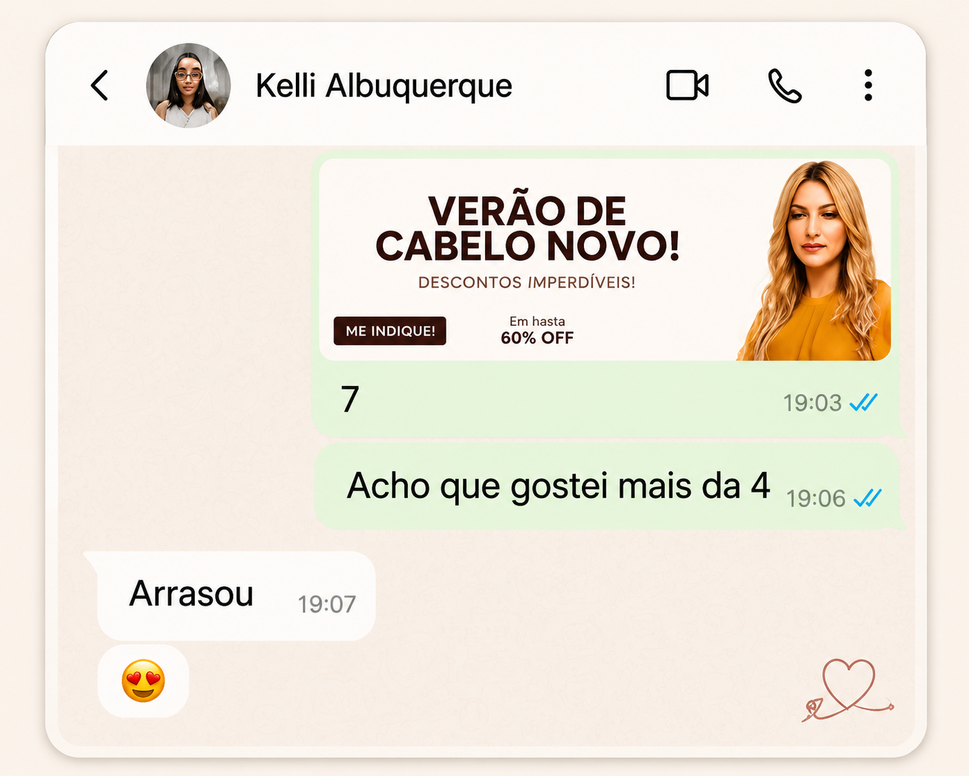 Depoimento de Kelli Albuquerque no WhatsApp