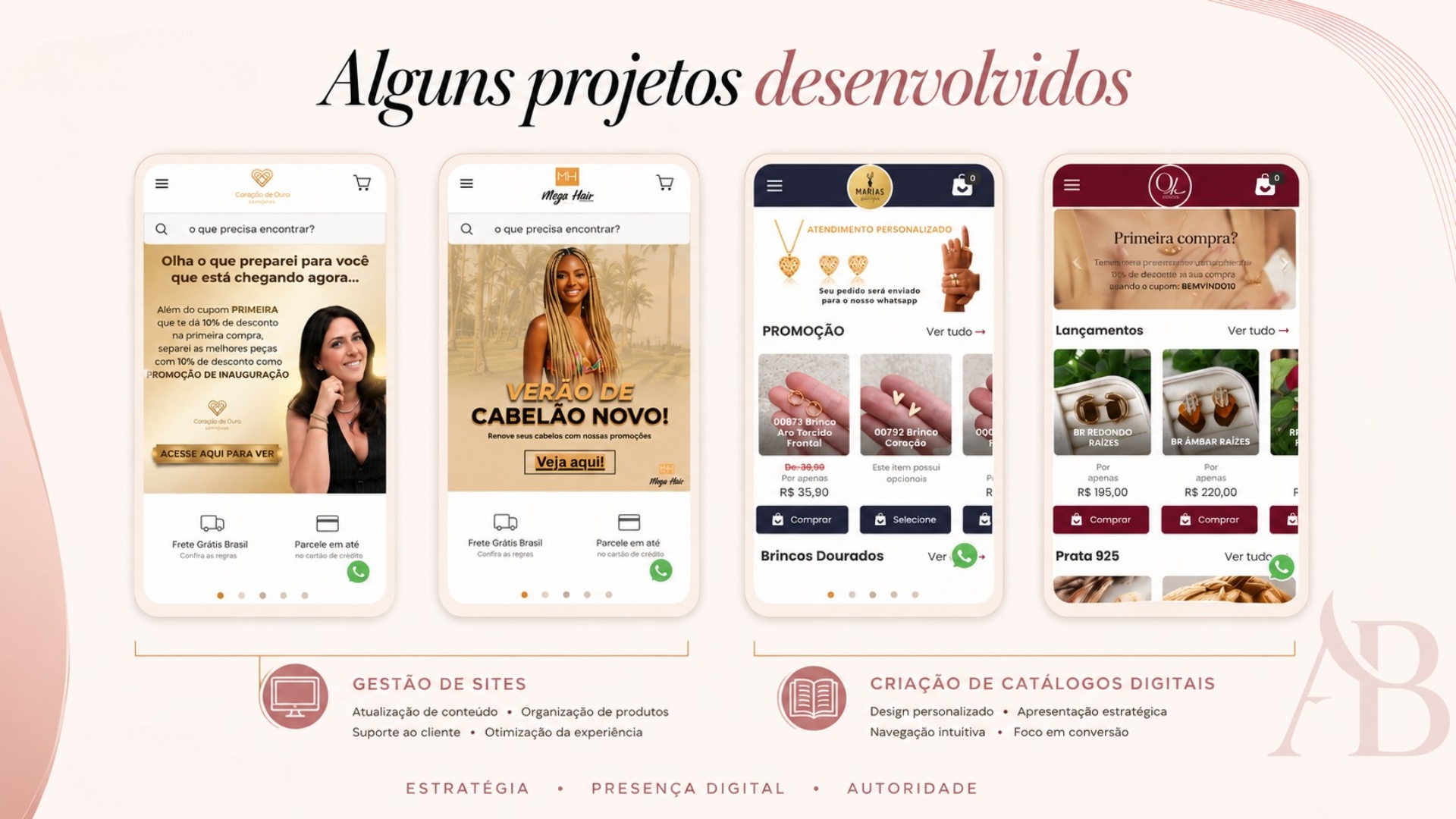 Projetos desenvolvidos por Alessandra Beato — sites e catálogos digitais